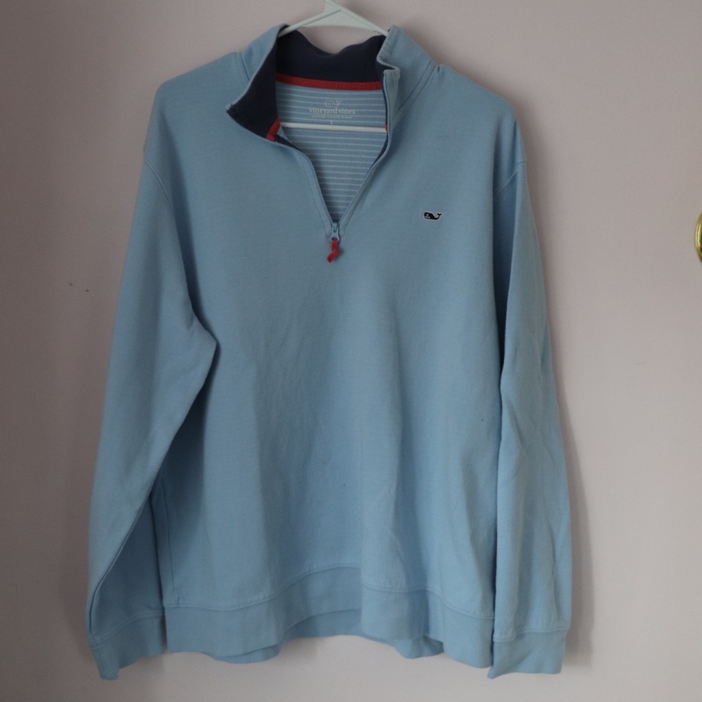 Vineyard Vines Quarter Zip light Blue Size Large